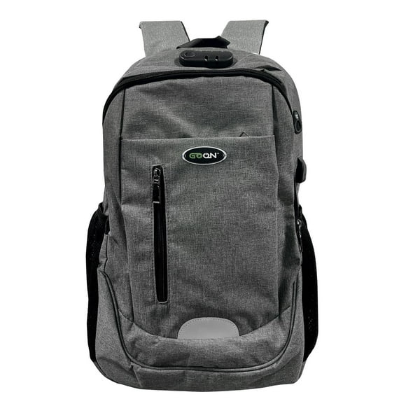 GOON Grey Laptop Backpack with Lock