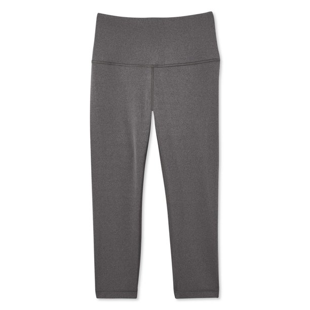 Athletic Works Women's Melange Interlock knit HighRise Capri Legging Grey Walmart.ca
