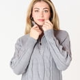 thumbnail image 5 of DV L/S Flat Collar cable knit sweater dress with zipper, 5 of 5