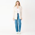 thumbnail image 2 of DV L/S Tonal chevron buttoned sweater jacket, 2 of 6