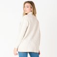thumbnail image 3 of DV Veste de pull boutonnée à chevrons ton sur ton., 3 of 6