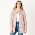 thumbnail image 1 of DV L/S Multi coloured cable knit collared buttoned sweater, 1 of 5