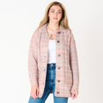 thumbnail image 1 of DV L/S Multi coloured cable knit collared buttoned sweater, 1 of 5