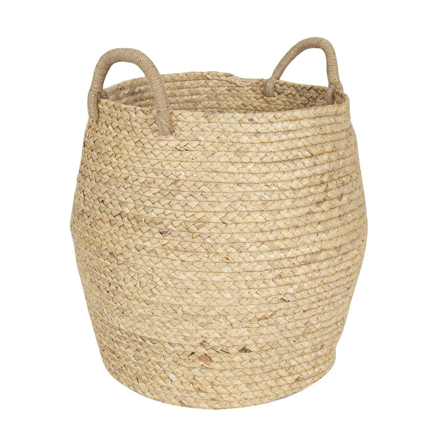 Hometrends Natural Woven Jute Basket with Handles Walmart Canada