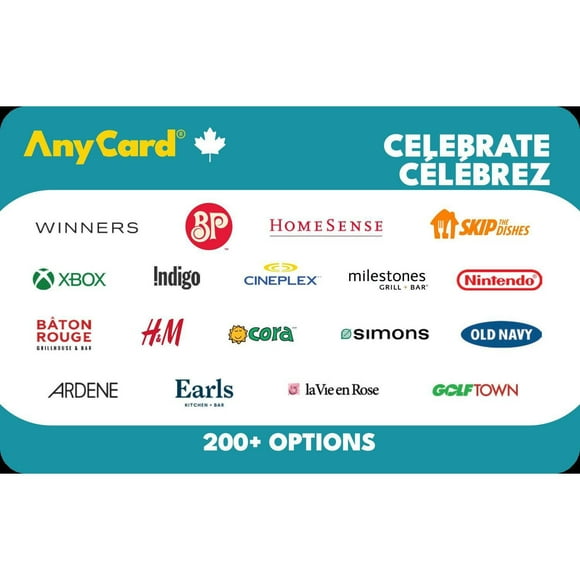 Canada AnyCard Choix 50$ eCarte-Cadeau (Livraison par e-mail)