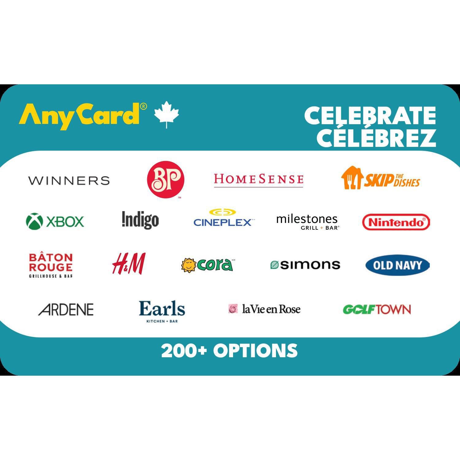 AnyCard Celebrate $50 eGift Card (Email Delivery)