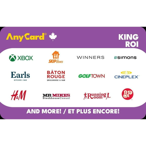 Canada AnyCard King $50 eGift Card (Email Delivery)