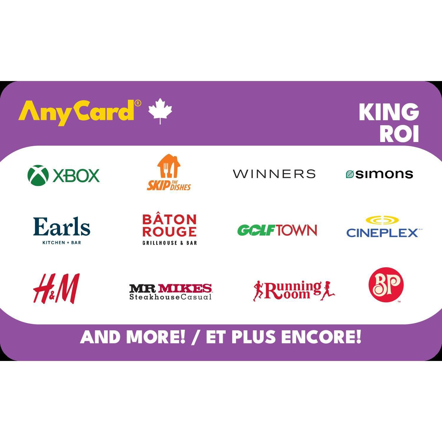 AnyCard King $50 eGift Card (Email Delivery)