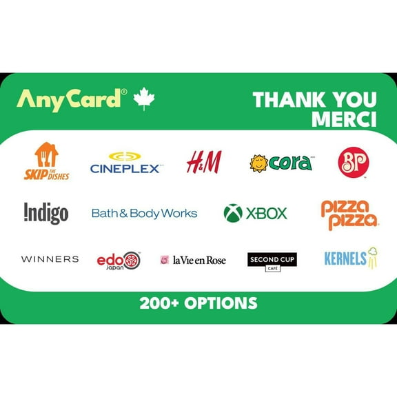 Canada AnyCard Thank You $100 eGift Card (Email Delivery)