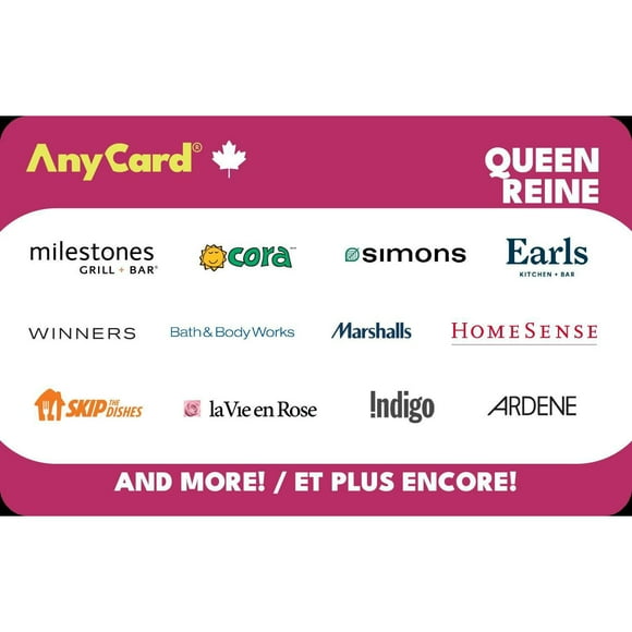 Canada AnyCard Queen $100 eGift Card (Email Delivery)