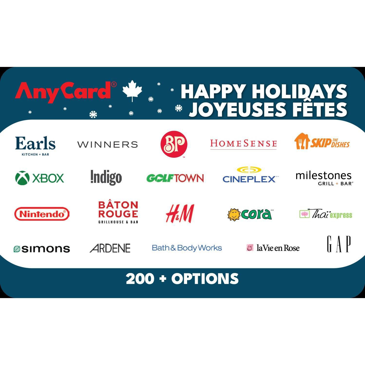 AnyCard Holidays $100 eGift Card (Email Delivery)