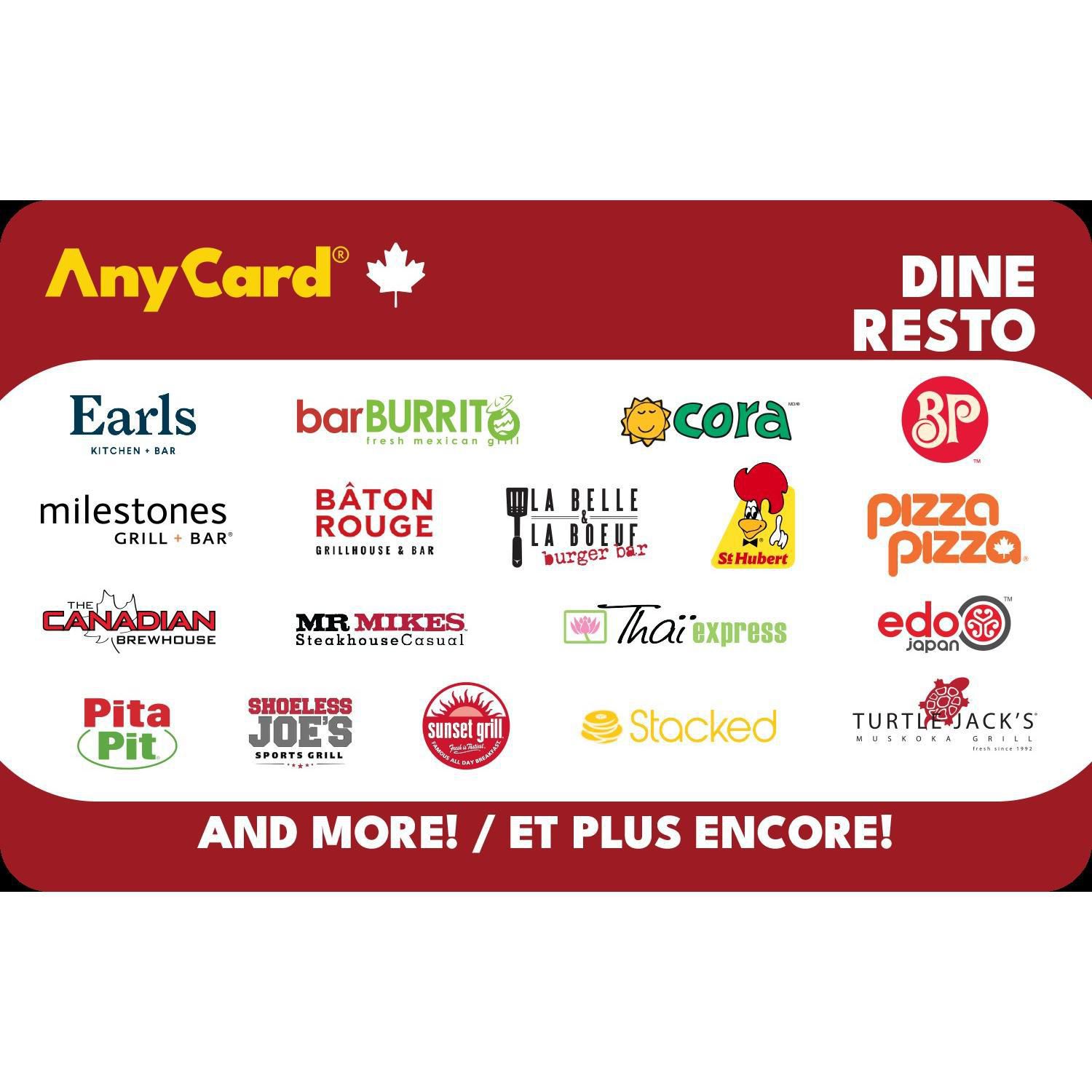 AnyCard Dine $50 eGift Card (Email Delivery)