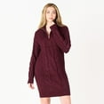 thumbnail image 1 of DV L/S Flat Collar cable knit sweater dress with zipper, 1 of 6