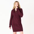 thumbnail image 1 of DV L/S Flat Collar cable knit sweater dress with zipper, 1 of 6