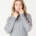 thumbnail image 5 of DV L/S Flat Collar cable knit sweater dress with zipper, 5 of 5