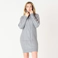 thumbnail image 1 of DV L/S Flat Collar cable knit sweater dress with zipper, 1 of 5