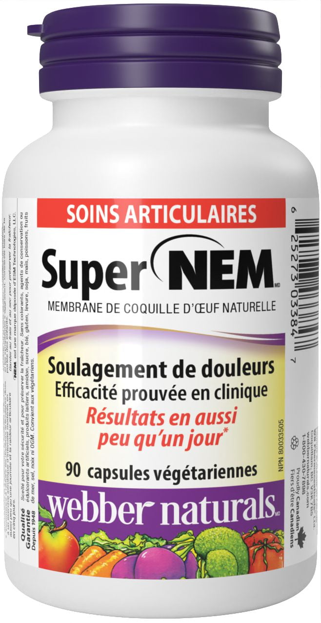 webber naturals NEM 500 mg membrane de coquille d'oeuf naturelle 90 capsules végétariennes