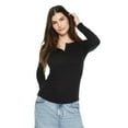 thumbnail image 1 of No Boundaries Women's Henley Tee, 1 of 6
