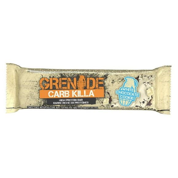 Carb Killa Barre Protéines Biscuit et Chocolat Blanc Riche en protéines, faible en sucre