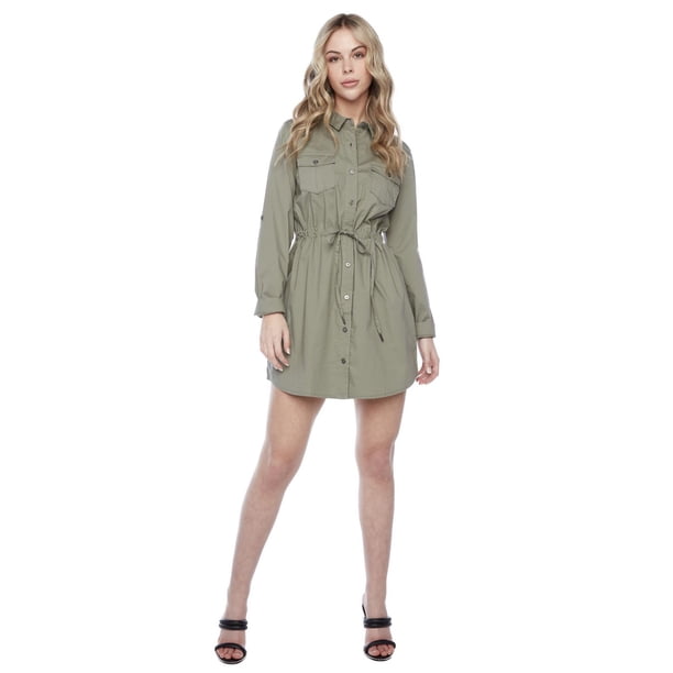 OLIVE JUICE  BUTTON FRONT DRESS