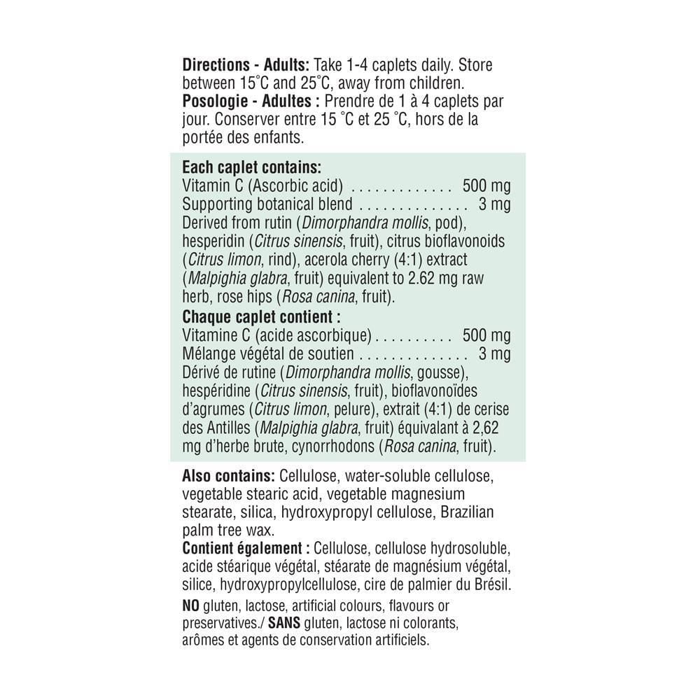 Jamieson Caplets de Vitamine C 500 mg à Dégagement Graduel 100 comprimés