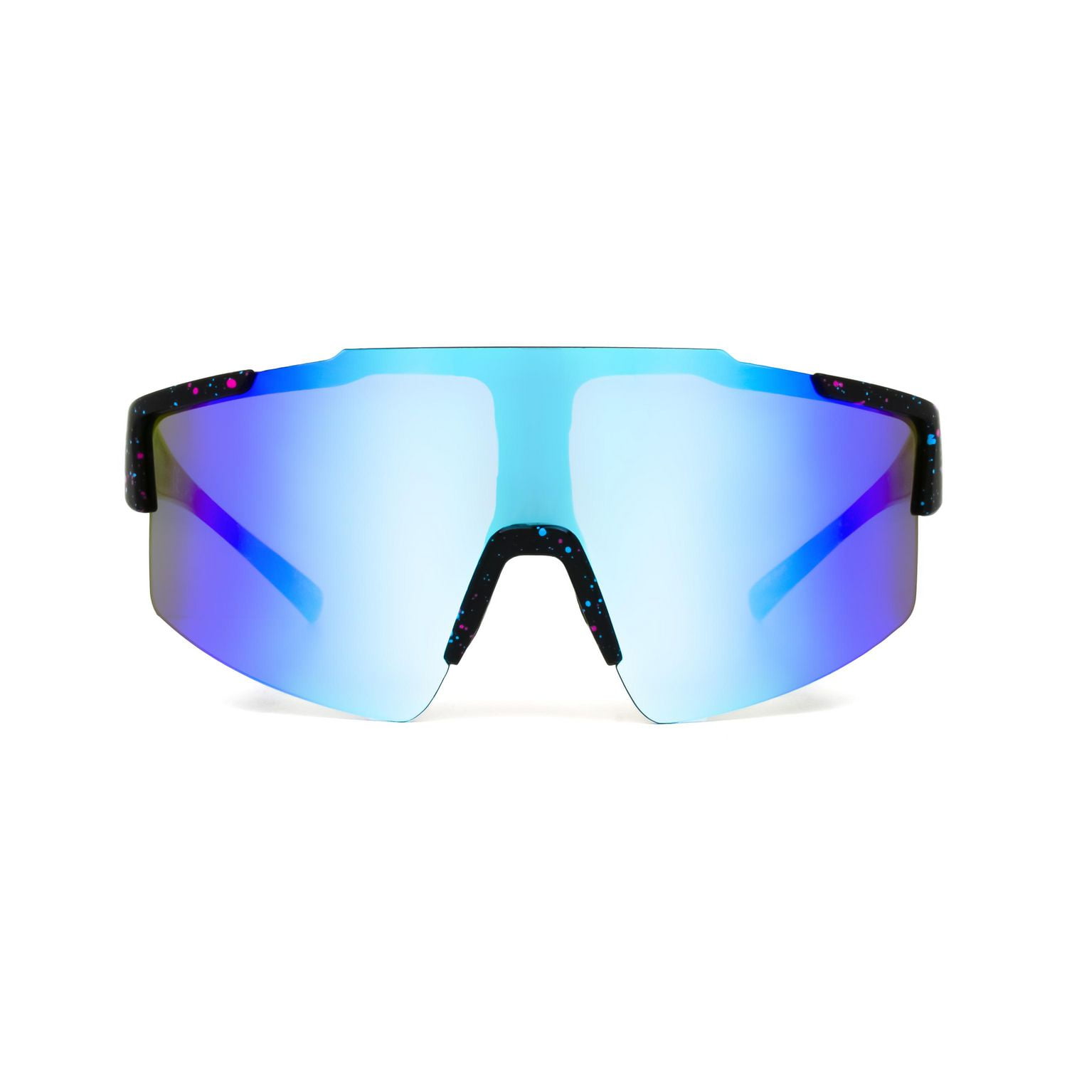 TropicCal Men's Black and Blue Shield Sunglasses