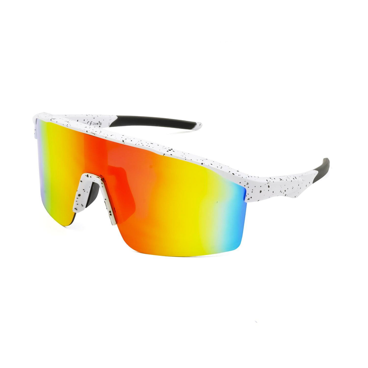TropicCal Men's White and Red Shield Sunglasses