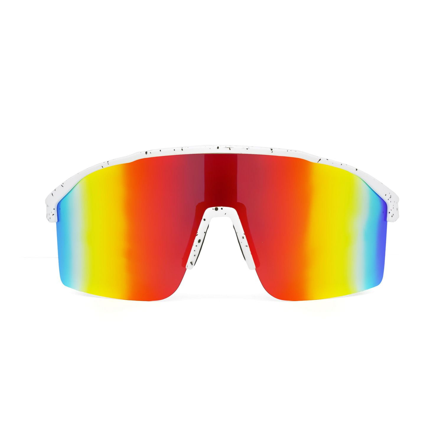 Lunettes de soleil TropicCal pour hommes, blanches et rouges, style bouclier