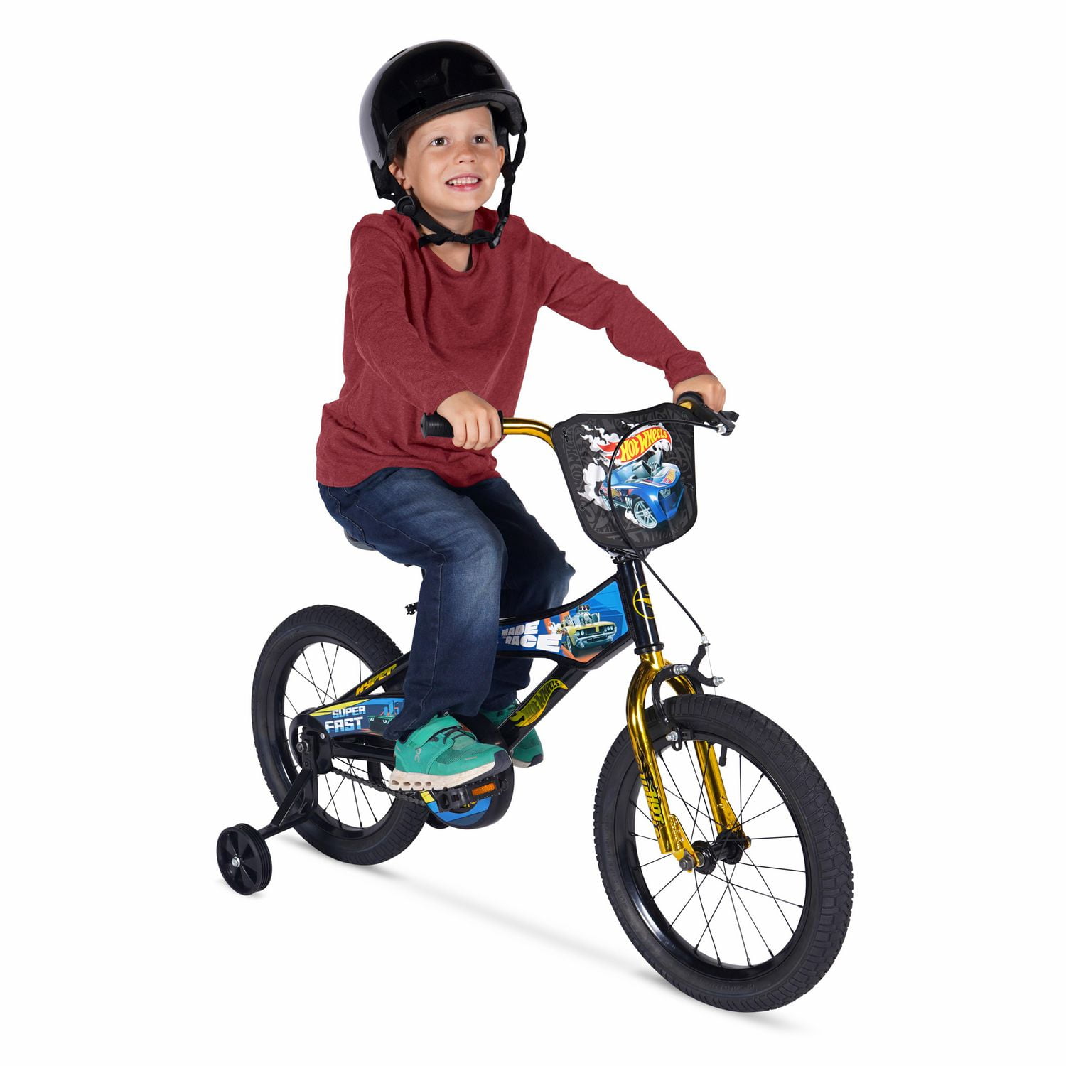 Hot Wheels 16 Bike with Training wheels Black Walmart