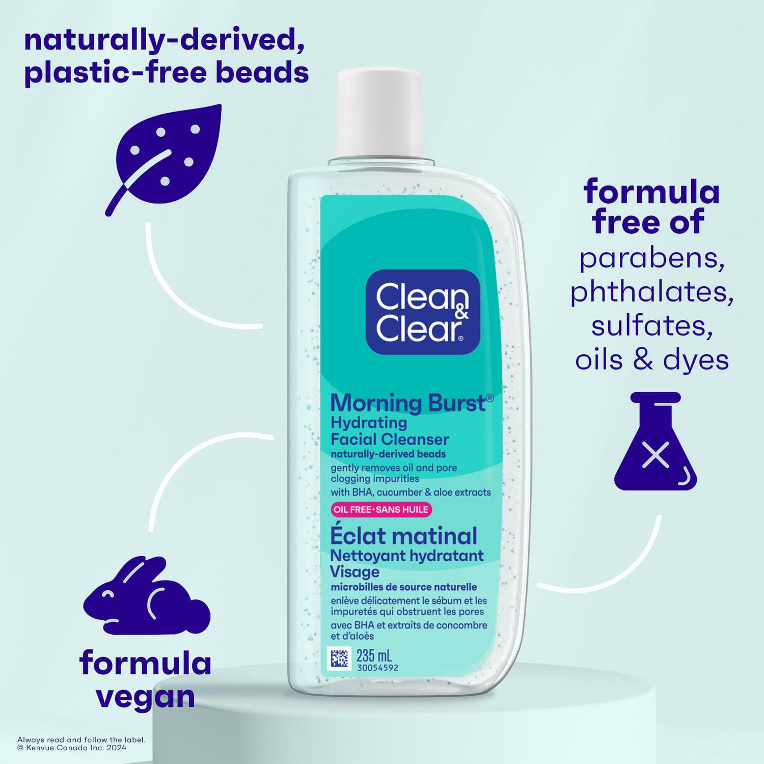 Clean & Clear Morning Burst Hydrating Facial Cleanser, 8 fl oz