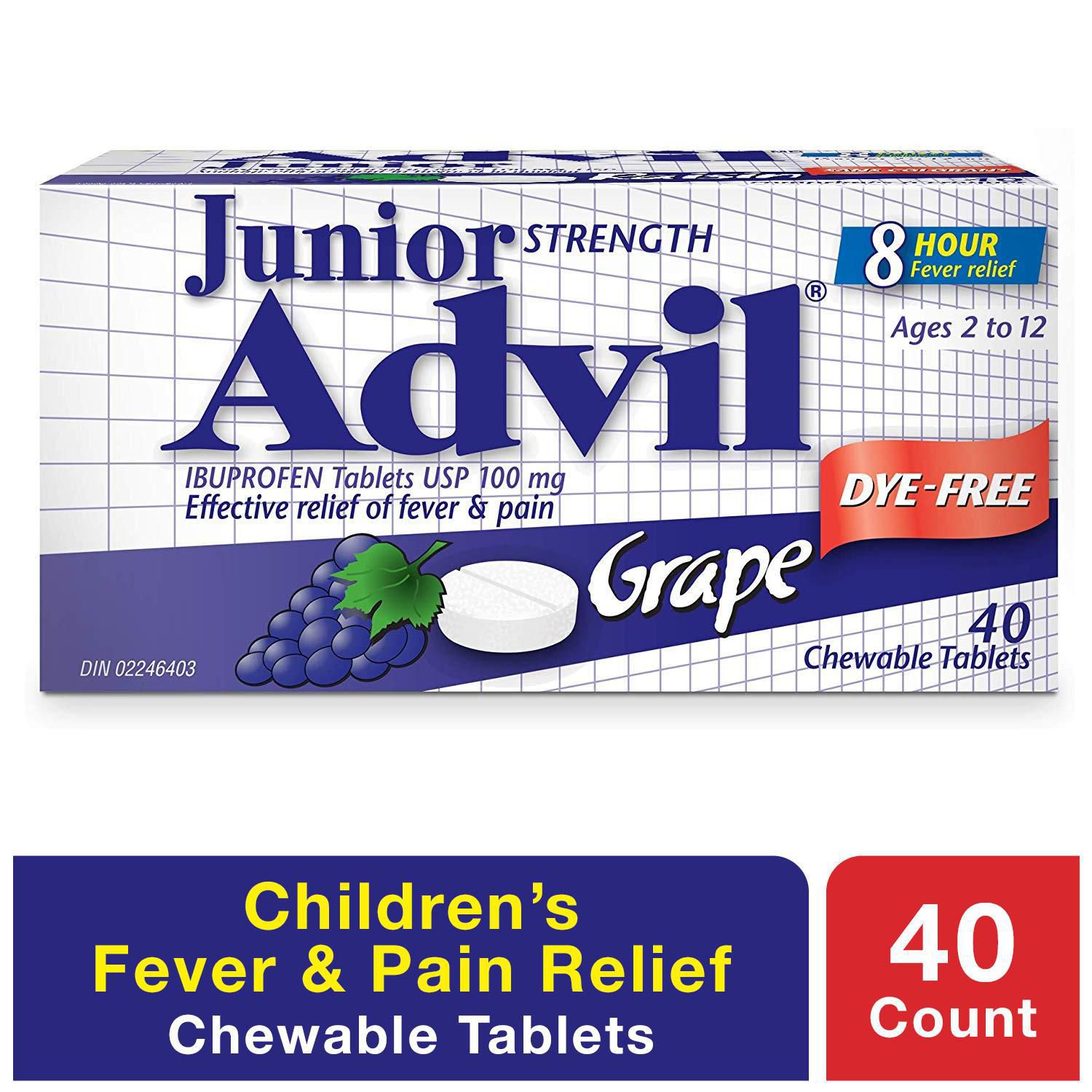 Comprimés À Croquer Advil Junior sans Colorant - Raisin (40)