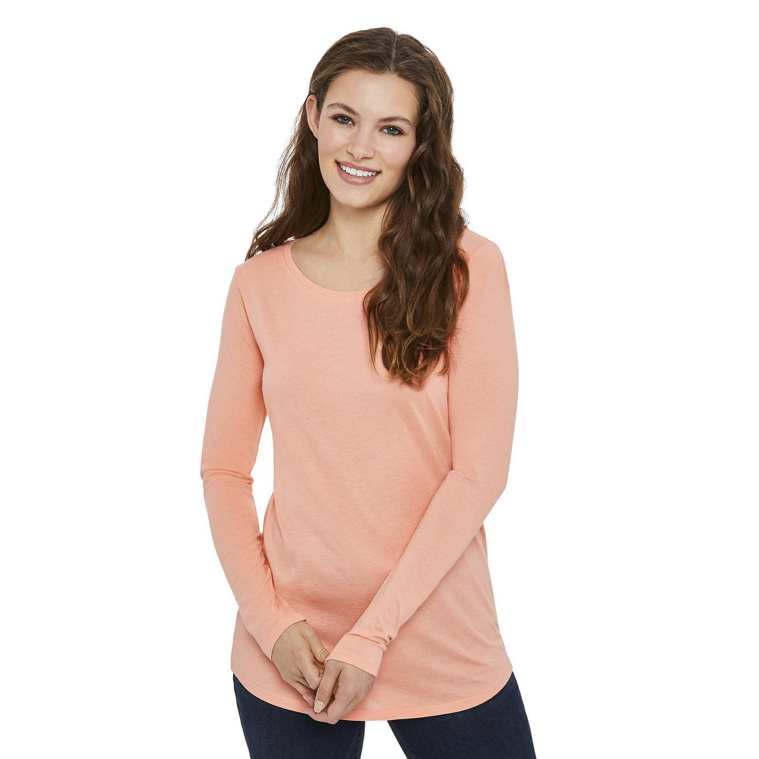 Women's Crew Neckline Long Sleeve Tee Walmart Canada