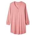thumbnail image 1 of George Women's Plus Henley Nightshirt, 1 of 6