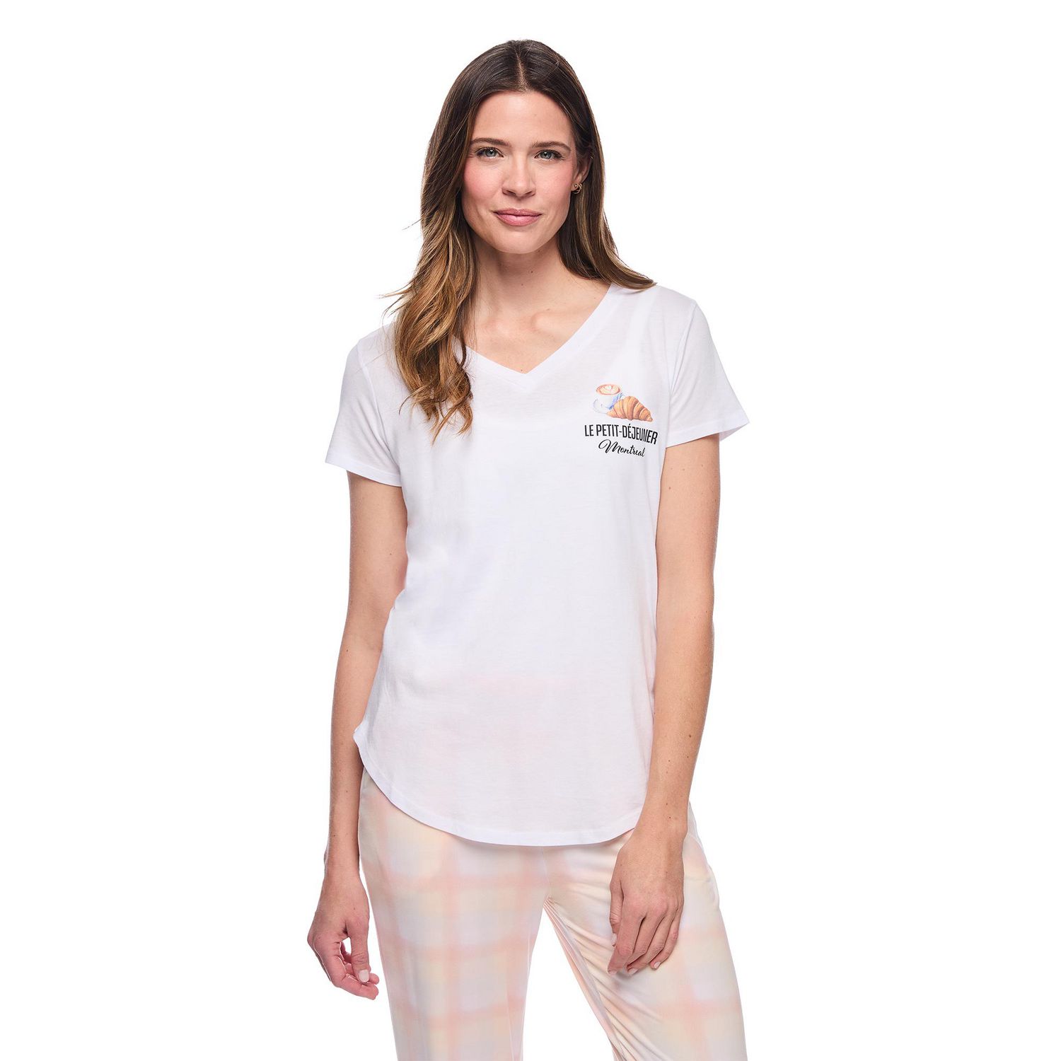 T-shirt de nuit avec encolure en V George pour femmes