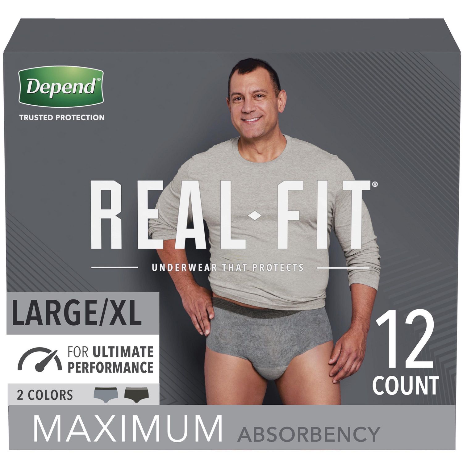 Depend Real Fit Incontinence Underwear for Men, Maximum Absorbency (Small/Medium and Large/Extra Large)