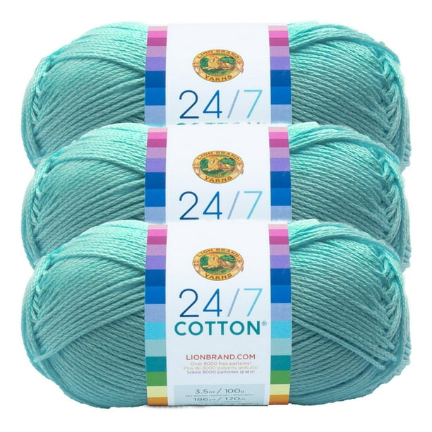 Lion Brand 24/7 Cotton Yarn (3 Pack)- Navy 