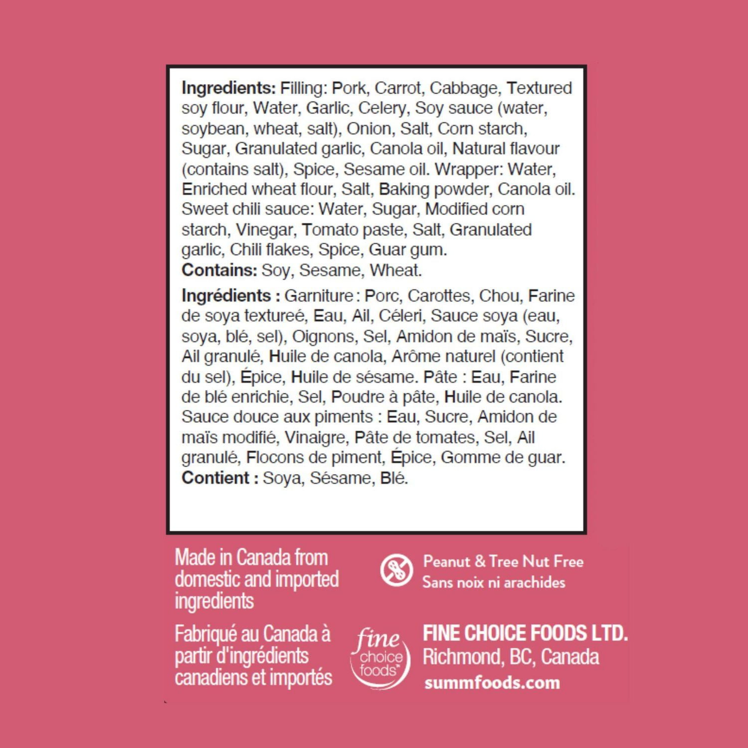 Rouleaux de Printemps philippins Lumpia Au Porc 6 rouleaux de printemps avec 1 paquet de sauce