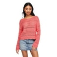thumbnail image 1 of No Boundaries Women's Crochet Sweater, 1 of 6