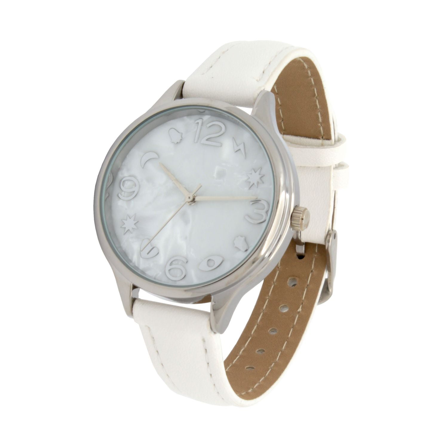 White metal best sale strap ladies watch