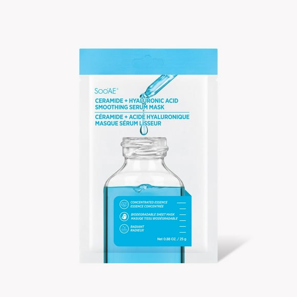 Soo'AE Ceramide + Hyaluronic Acid Smoothing Serum Mask, Volume : 0.88 oz / 25 g