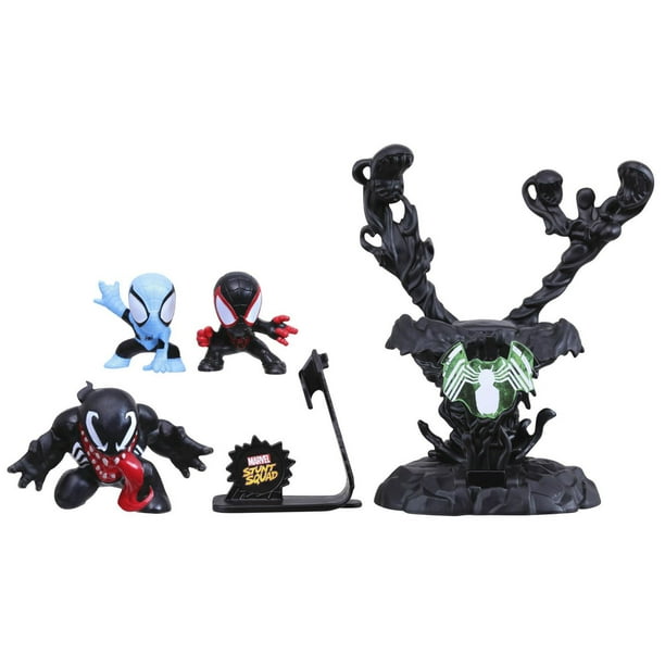 Marvel Stunt Squad Villain Knockdown, Spider-Man et Miles Morales contre  Venom, jeu avec figurines de 3,5 cm, jouet pour enfants, dès 4 ans 