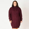 thumbnail image 1 of Devoted Women’s Plus size L/S Flat Collar cable knit sweater dress with zipper, 1 of 6