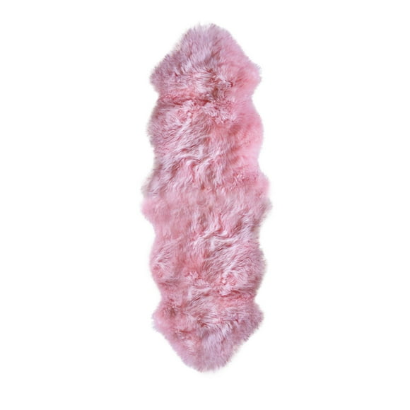 NEW ZEALAND SHEEPSKIN RUG 2' X 6' - PINK