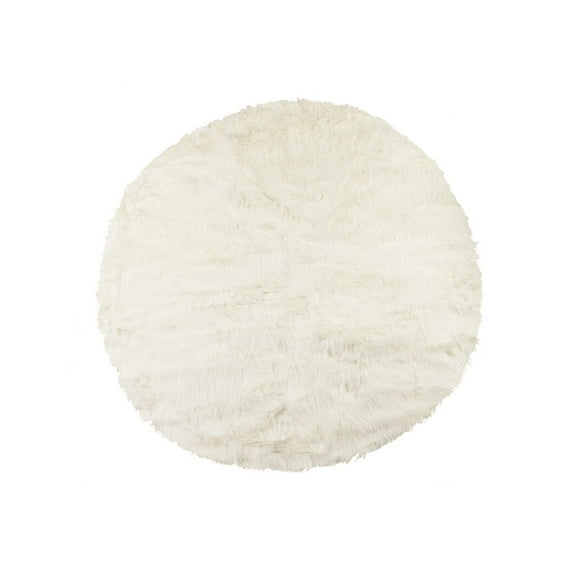 ARLINGTON CIRCULAR FAUX FUR RUG 6' DIAMETER - OFF WHITE