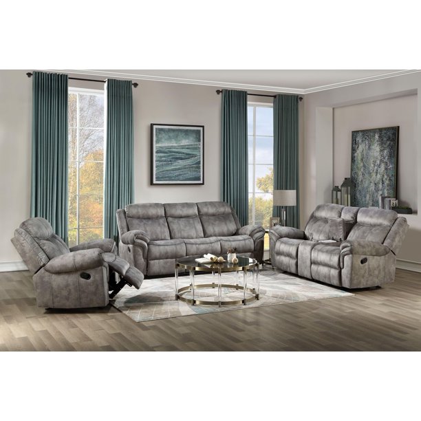 ACME Zubaida Sofa w/USB Dock & Console(Motion) in 2Tone Gray Velvet Walmart.ca