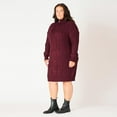 thumbnail image 4 of Devoted Women’s Plus size L/S Flat Collar cable knit sweater dress with zipper, 4 of 6