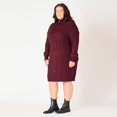 thumbnail image 4 of Devoted Women’s Plus size L/S Flat Collar cable knit sweater dress with zipper, 4 of 6