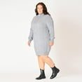 thumbnail image 4 of Devoted Women’s Plus size L/S Flat Collar cable knit sweater dress with zipper, 4 of 7