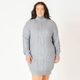 thumbnail image 1 of Devoted Women’s Plus size L/S Flat Collar cable knit sweater dress with zipper, 1 of 7