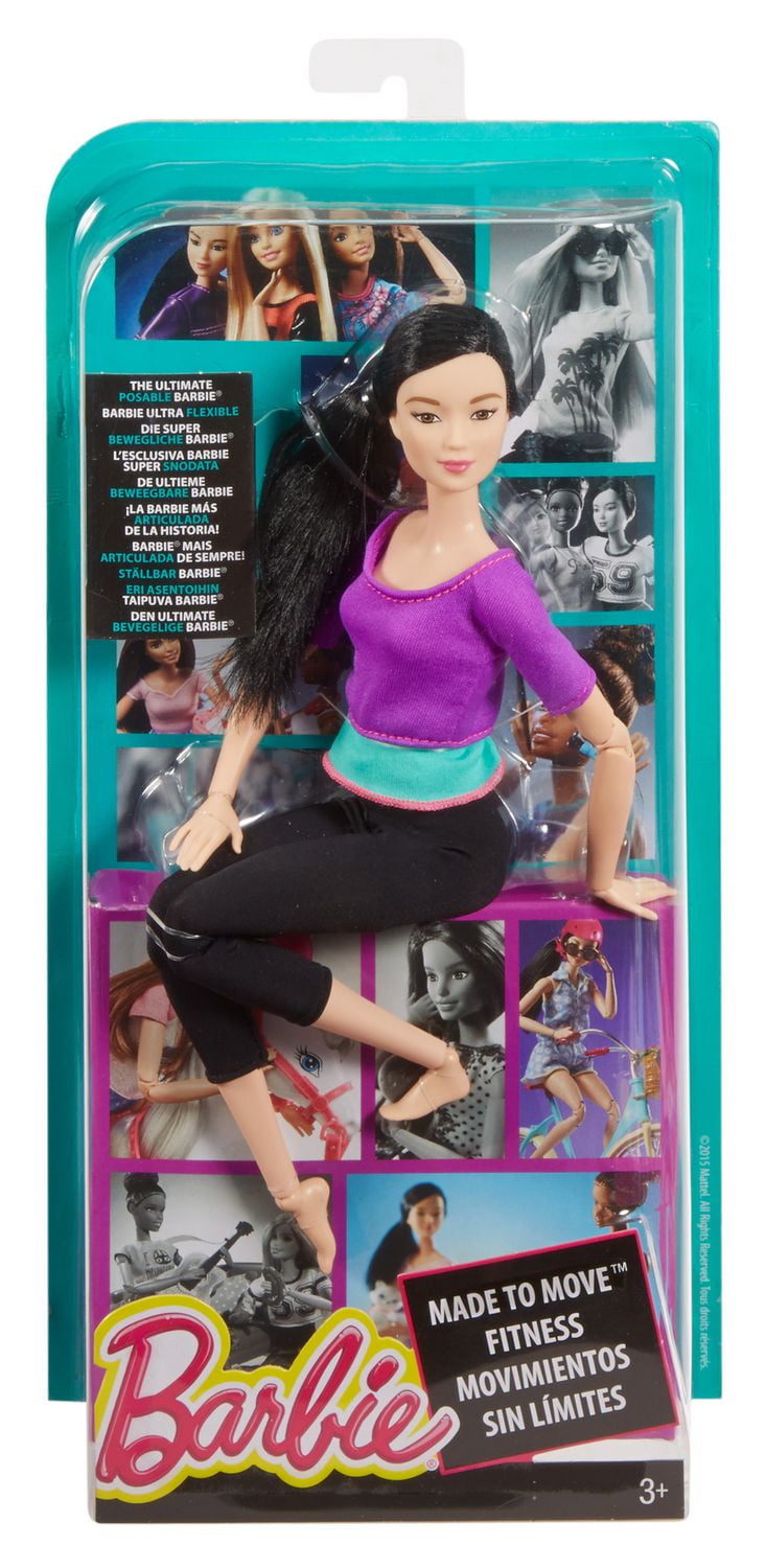 Barbie Made to Move Doll Purple Top Walmart